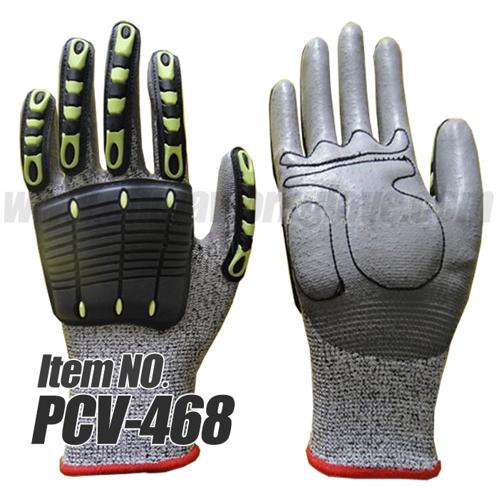 PU Coated Anti-Vibration Anti-cut Resistant Gloves